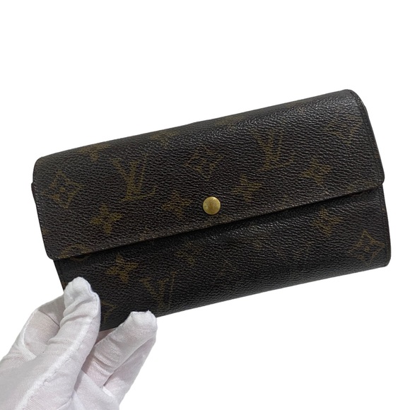 LV Louis Vuitton Monogram Sarah Long Bifold Wallet - monogram - Damaged Flawed - Picture 1 of 13